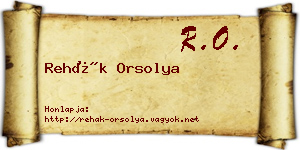 Rehák Orsolya névjegykártya