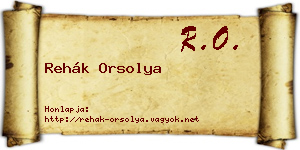 Rehák Orsolya névjegykártya